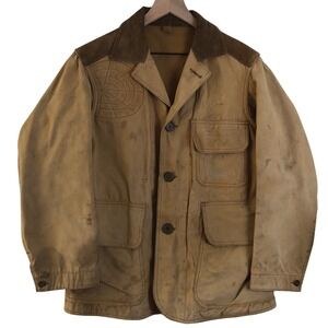 Vintage AMERICAN FIELD Hunting Jacket Men's L Brown Hettrick Canvas Corduroy
